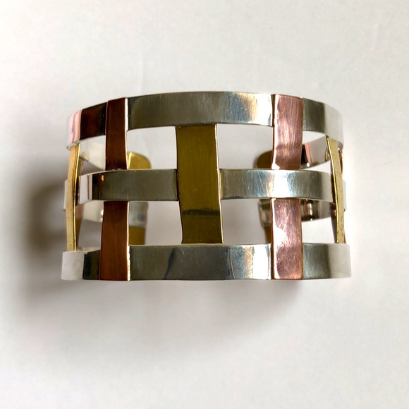 RLM Studio Jewelry - Vintage  RLM Studio – Robert Lee Morris Basket Weave Cuff -  Mixed Metal – EUC